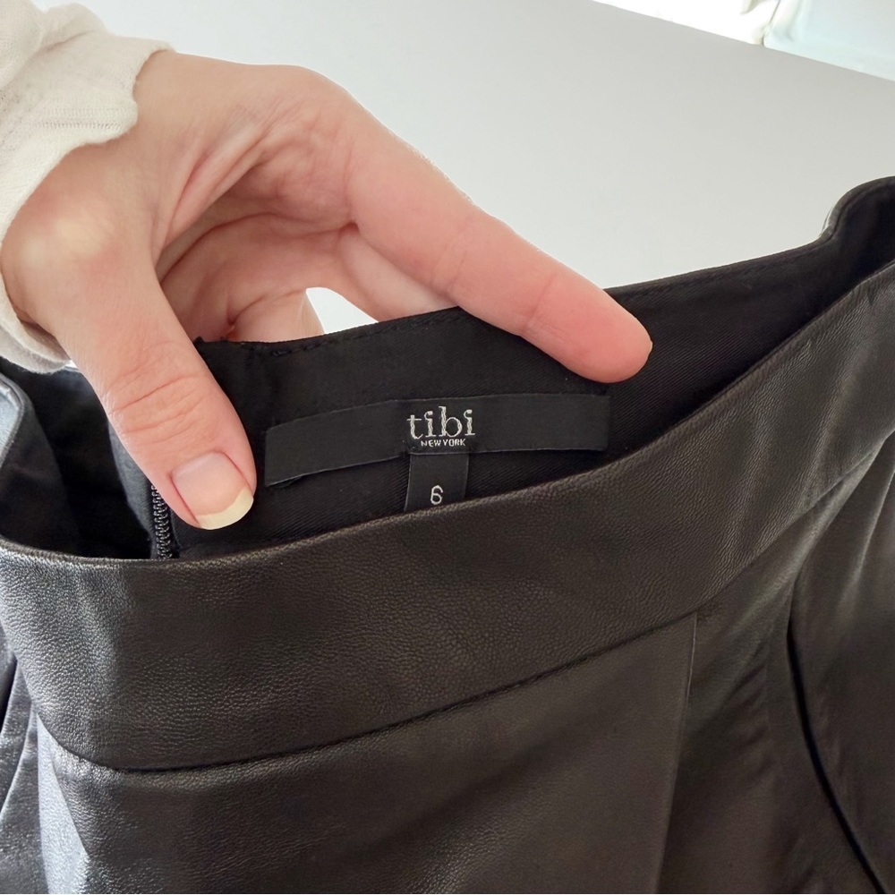 Tibi Leather Overlay Mini Wrap Skort - Picture 10 of 10